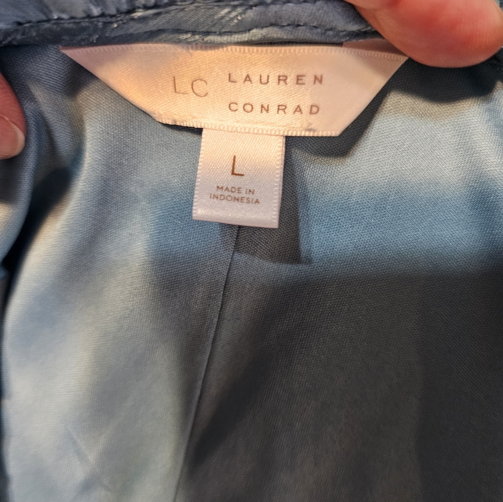 3/$20 Lauren Conrad L Tie Neck Ruffled Top - Picture 3 of 9